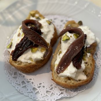 Casa Lever - BURRATA ($16.00) - stracciatella, anchovies, sundried tomato, pistachio - Italian Near Me - New York, New York Casa Lever - BURRATA ($16.00) - stracciatella, anchovies, sundried tomato, pistachio - Italian Near Me - New York, New York