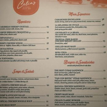 Celia's Kitchen and Social Bar - Menu - Cocktail Bars Near Me - Miami, Florida Celia's Kitchen and Social Bar - Menu - Cocktail Bars Near Me - Miami, Florida