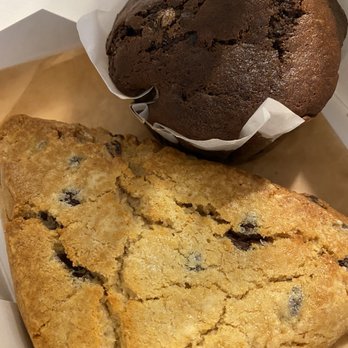 Double Batch Bakery - Peanut Butter Scone & Double chocolate chip banana muffin - Desserts Near Me - Bayonne, New Jersey