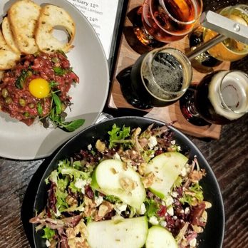 BottleTaps - The beef tar tar, salad and a flight . Mmmm.  We also had the ribs.  The rib sauce was exceptional. - Gastropubs Near Me - Pleasanton, California