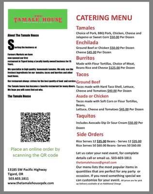 Menu photo 1 The Tamale House Tigard, OR Menu photo 1 The Tamale House Tigard, OR
