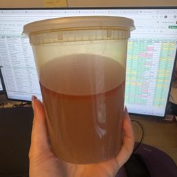 enormous container of broth for one portion of braised beef noodles! enormous container of broth for one portion of braised beef noodles!