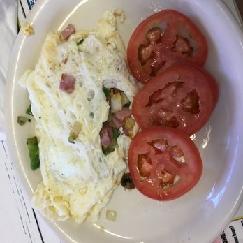 Hangar Cafe - Denver omelette with egg whites. Also tomato slices substituted for potatoes - Cafes Near Me - Chandler, Arizona Hangar Cafe - Denver omelette with egg whites. Also tomato slices substituted for potatoes - Cafes Near Me - Chandler, Arizona