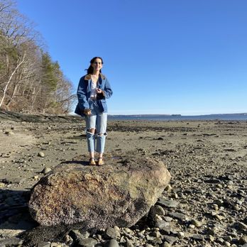 Mackworth Island Trail - My kid always finds big rocks to perch on - Hiking Near Me - Falmouth, Maine