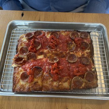 Emmy Squared Pizza - Pepperoni and Hot Pepper Gluten Free - Pizza Near Me - Nashville, Tennessee