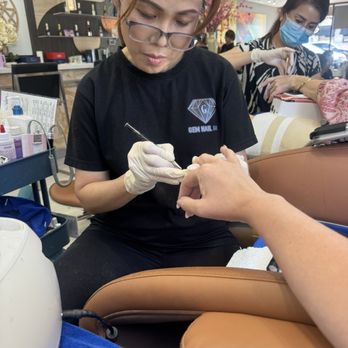 Gem Nail Bar - Nail artist at work. - Nail Salons Near Me - Long Beach, California Gem Nail Bar - Nail artist at work. - Nail Salons Near Me - Long Beach, California