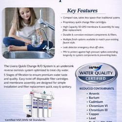 Livera Water - See the difference, Water purification services , with our Advance water filtration system, 5 Stage reverse Osmosis system Purity.