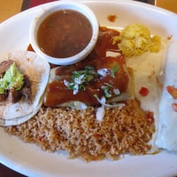 El Torito - Combo Trio - Carnitas Soft Taco, Mini Steak Cheese & Mushroom Chimichanga, and Chicken & Source Cream Enchilada