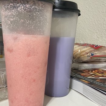 Dumpling House In Lodi - Strawberry and taro milk tea - Chinese Near Me - Lodi, California