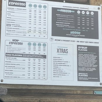 Gunnison Coffee Company - Menu - Coffee & Tea Near Me - Gunnison, Colorado Gunnison Coffee Company - Menu - Coffee & Tea Near Me - Gunnison, Colorado