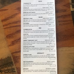 Fahrmeier Family Vineyards - Tasting menu as of July 2017