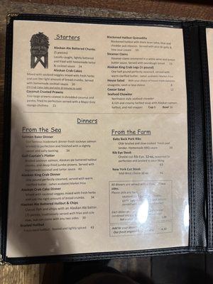 Menu photo 3 Salmon Bake Restaurant Seward, AK