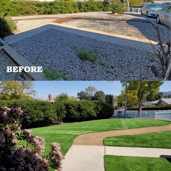 Turf and Paver Exchange - Check out the amount of gravel they had to haul off. Yikes. What a difference. - Artificial Turf Near Me - Camarillo, California Turf and Paver Exchange - Check out the amount of gravel they had to haul off. Yikes. What a difference. - Artificial Turf Near Me - Camarillo, California