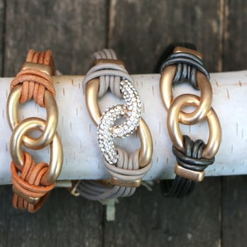 J Christy's - Leather bling chain link magnetic bracelets $26.00 - Women's Clothing Near Me - Minocqua, Wisconsin J Christy's - Leather bling chain link magnetic bracelets $26.00 - Women's Clothing Near Me - Minocqua, Wisconsin