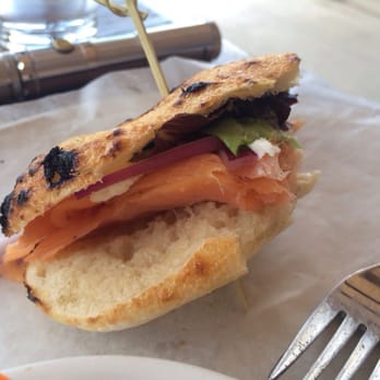 Fired Up Pizzeria - Mmmm, really good salmon goat cheese sandwich - Pizza Near Me - Durango, Colorado