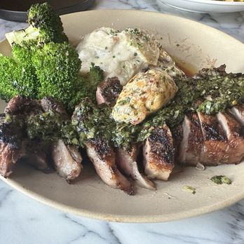 ELDO - 14 oz steak with potatoes and broccoli - Seafood Near Me - El Dorado Hills, California