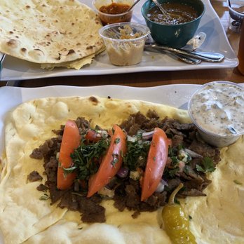 Chello Grill - Open face gyro and Naan, Some samples. - Mediterranean Near Me - Albuquerque, New Mexico