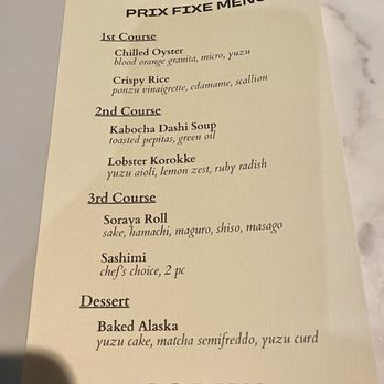 Soraya - Pri fix grand opening menu. - Japanese Near Me - Detroit, Michigan Soraya - Pri fix grand opening menu. - Japanese Near Me - Detroit, Michigan