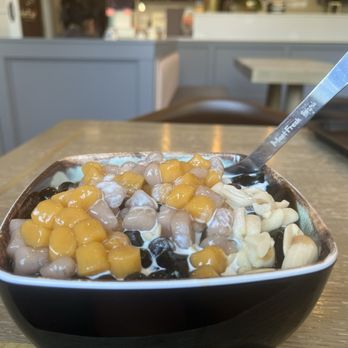 Meet Fresh - Grass Jelly #1 with mini taro balls - Desserts Near Me - Richmond, British Columbia Meet Fresh - Grass Jelly #1 with mini taro balls - Desserts Near Me - Richmond, British Columbia