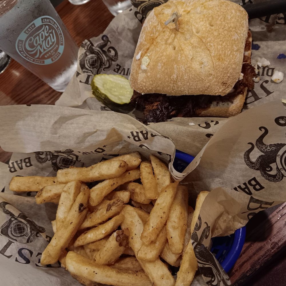 BBQ Rib Sandwich and Fries BBQ Rib Sandwich and Fries