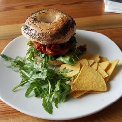 Crusoes Coffee Shop - Goat cheese, sun-dried tomato, onion chutney.