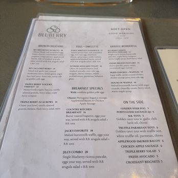 Bluberry Social - menu 9/27 - Breakfast & Brunch Near Me - Irvine, California