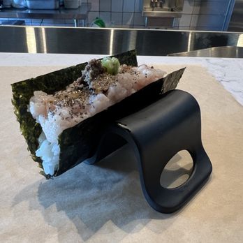 The Bar - Hand Rolls by Seabutter - HYE - minced yellowtail belly, sesame oil, minced truffle, kizami wasabi, lava sea sait - Sushi Bars Near Me - El Segundo, California The Bar - Hand Rolls by Seabutter - HYE - minced yellowtail belly, sesame oil, minced truffle, kizami wasabi, lava sea sait - Sushi Bars Near Me - El Segundo, California