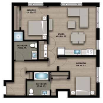 Westline Apartments - Two Bedroom Floor A ADA - Apartments Near Me - Beaverton, Oregon Westline Apartments - Two Bedroom Floor A ADA - Apartments Near Me - Beaverton, Oregon