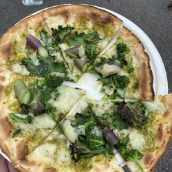 Monroe Farmers Market - That's my pizza! Pesto with veggies and cheese