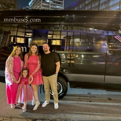 M & M Limousine and Bus Services - Outside the Party Bus