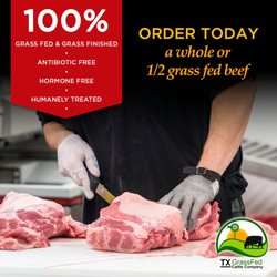 TX Bar Grassfed Cattle Company - Order a whole or 1/2 beef and get it custom cut and wrapped just how you want it. Choose the cuts you want.