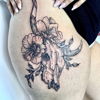 Nimbus Tattoo & Body Piercing - Cow skull - Tattoo Near Me - Seguin, Texas Nimbus Tattoo & Body Piercing - Cow skull - Tattoo Near Me - Seguin, Texas