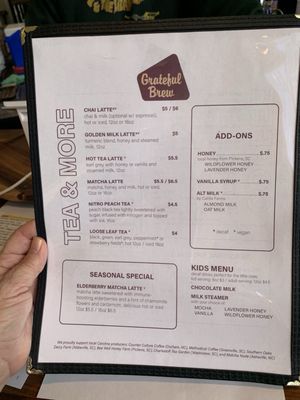 Menu photo 2 Grateful Brew Greenville, SC