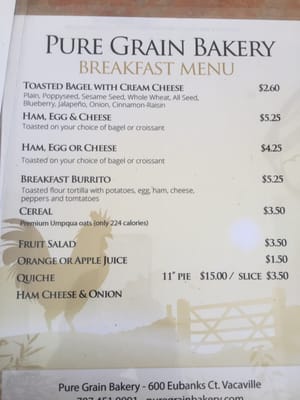 Menu photo 5 Pure Grain Bakery Vacaville, CA