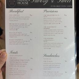 Menu of breakfast, toasts, salads, and sandwiches Menu of breakfast, toasts, salads, and sandwiches