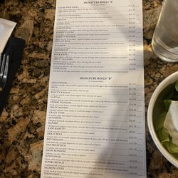 SAMU Bar Sushi Hibachi - Sushi menu front