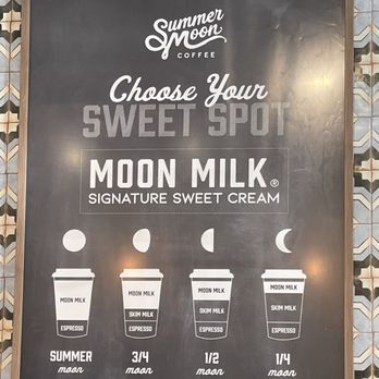 Summer Moon Coffee - Moon milk chart - Coffee & Tea Near Me - Dallas, Texas Summer Moon Coffee - Moon milk chart - Coffee & Tea Near Me - Dallas, Texas