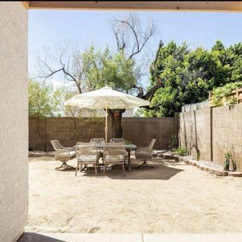 Creative Havens - Backyard after with new compacted DG dining area - Landscape Architects or Designers Near Me
