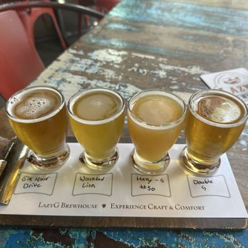 LazyG Brewhouse - Beer flight. - Brewpubs Near Me - Prescott, Arizona