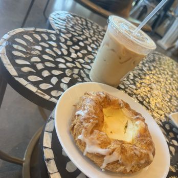 Divine Coffee - Cheese danish and iced latte - Coffee & Tea Near Me - Johns Creek, Georgia