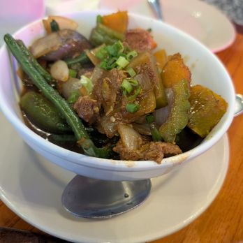 Kamayan Grill - Veggies, okra, green beans, eggplant stewed, SO GOOD - Filipino Near Me - Kissimmee, Florida