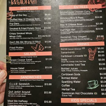 Roasted Breadfruit Smokehouse and Grill - Menu - Smokehouse Near Me - Wharton, New Jersey