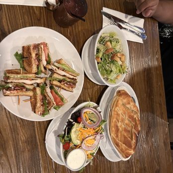 McNamara's Pub & Restaurant - Pot pie with side Ceasar salad and chicken club with side salad. Their Ranch dressing was delicious. - American Near Me - Arlington, Virginia