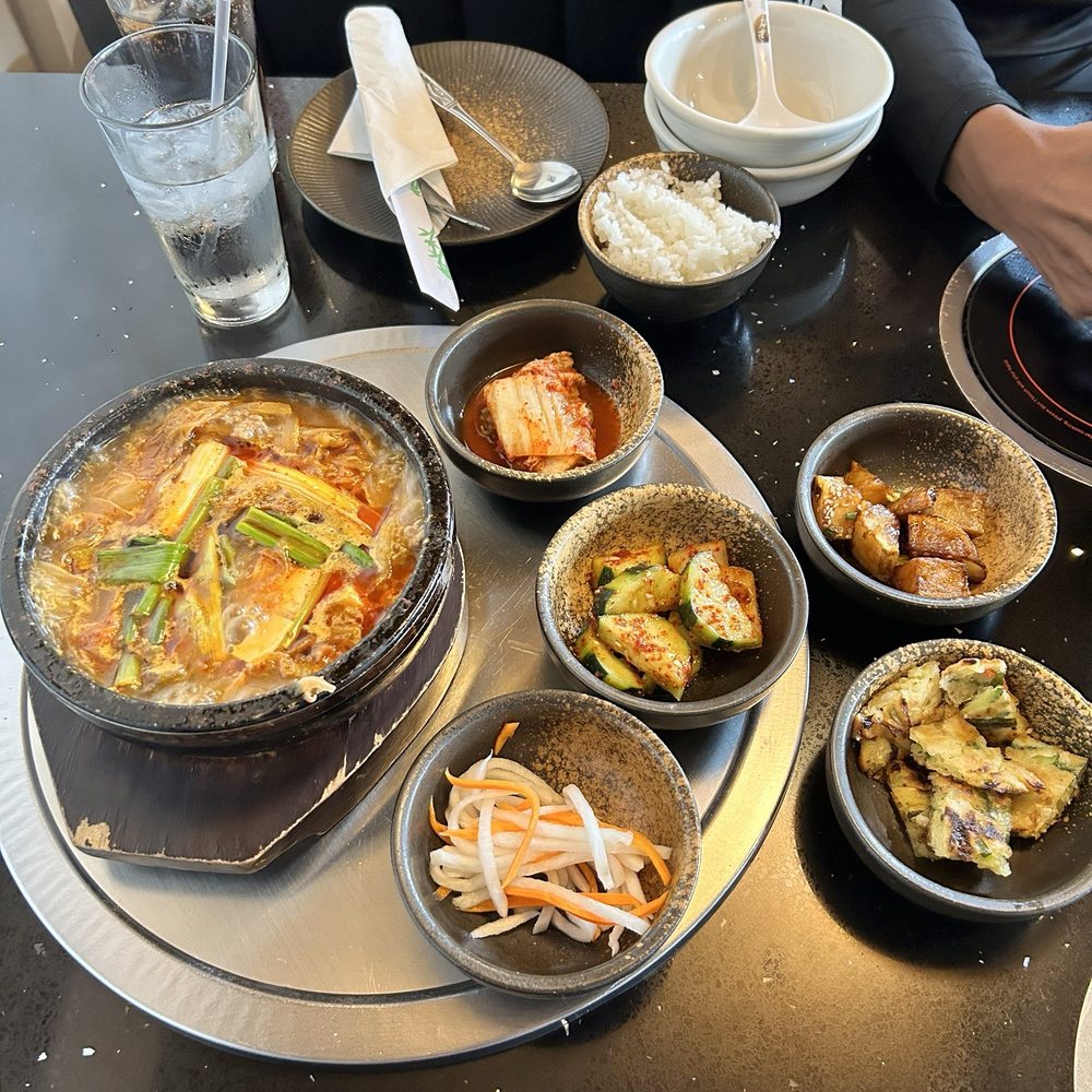 Korea Garden - Soup with banchan (side dishes) - Korean Near Me - Omaha, Nebraska Korea Garden - Soup with banchan (side dishes) - Korean Near Me - Omaha, Nebraska