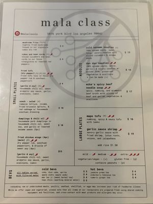 Menu photo 2 Mala Class Los Angeles, CA