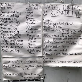 Taqueria Chihuahua - Menu - Street Vendors Near Me - Longview, Texas Taqueria Chihuahua - Menu - Street Vendors Near Me - Longview, Texas