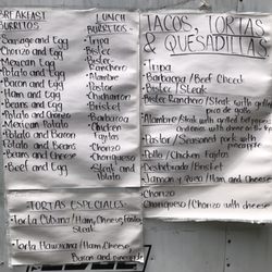 Taqueria Chihuahua - Menu