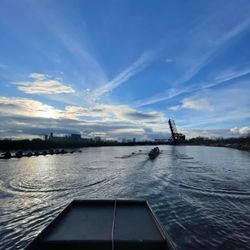 Buffalo Scholastic Rowing Association - Evening rowing from the coaching launch