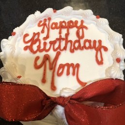 Light fluffy frosting and layered filled, moist cake.... this pic doesn't do it justice...there's glitter on top...
