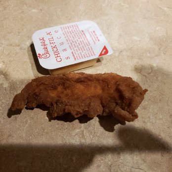 Chick-fil-A - These are the tenders I got in my three piece, the most disgusting chicken I have ever put into my mouth. Notice the size! This is robbery! - Fast Food Near Me - Austin, Texas Chick-fil-A - These are the tenders I got in my three piece, the most disgusting chicken I have ever put into my mouth. Notice the size! This is robbery! - Fast Food Near Me - Austin, Texas